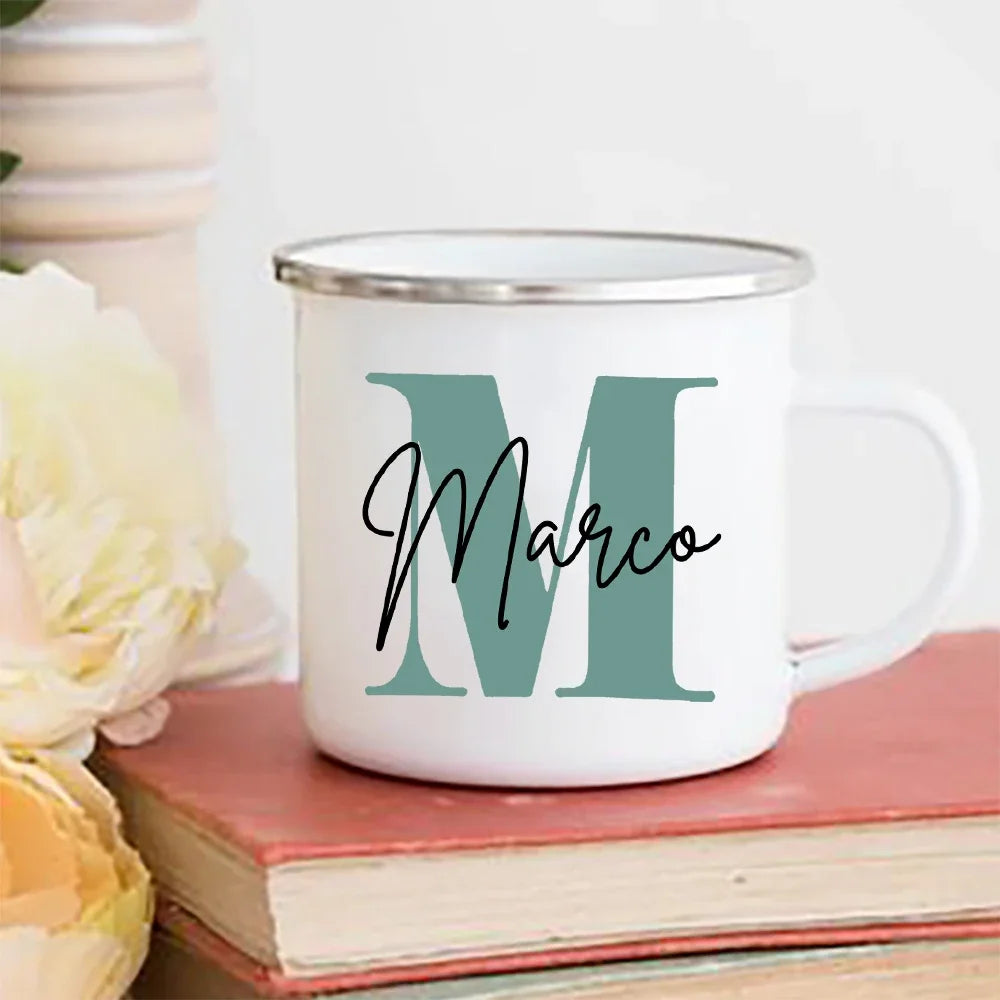 Stylish custom initial mug perfect for morning coffee