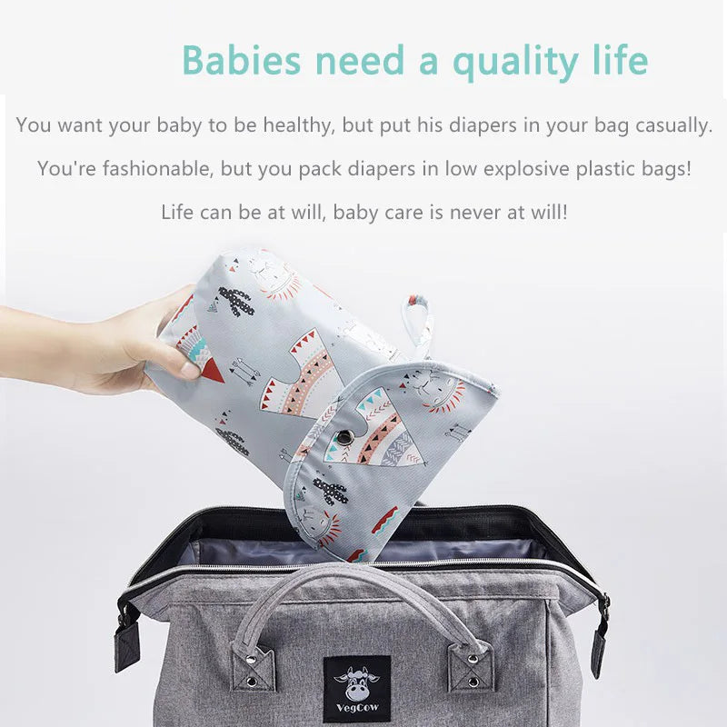 Convenient baby diaper bag organizer with multiple compartments