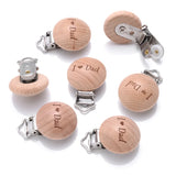 Beech Wooden Pacifier Clips