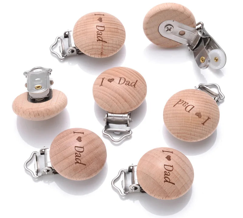 Beech Wooden Pacifier Clips