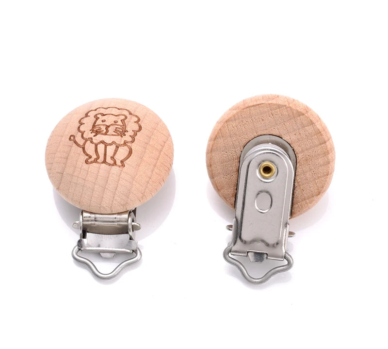 Beech Wooden Pacifier Clips