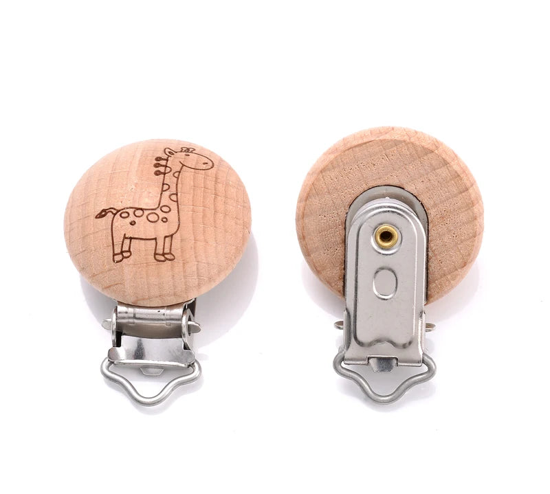 Beech Wooden Pacifier Clips