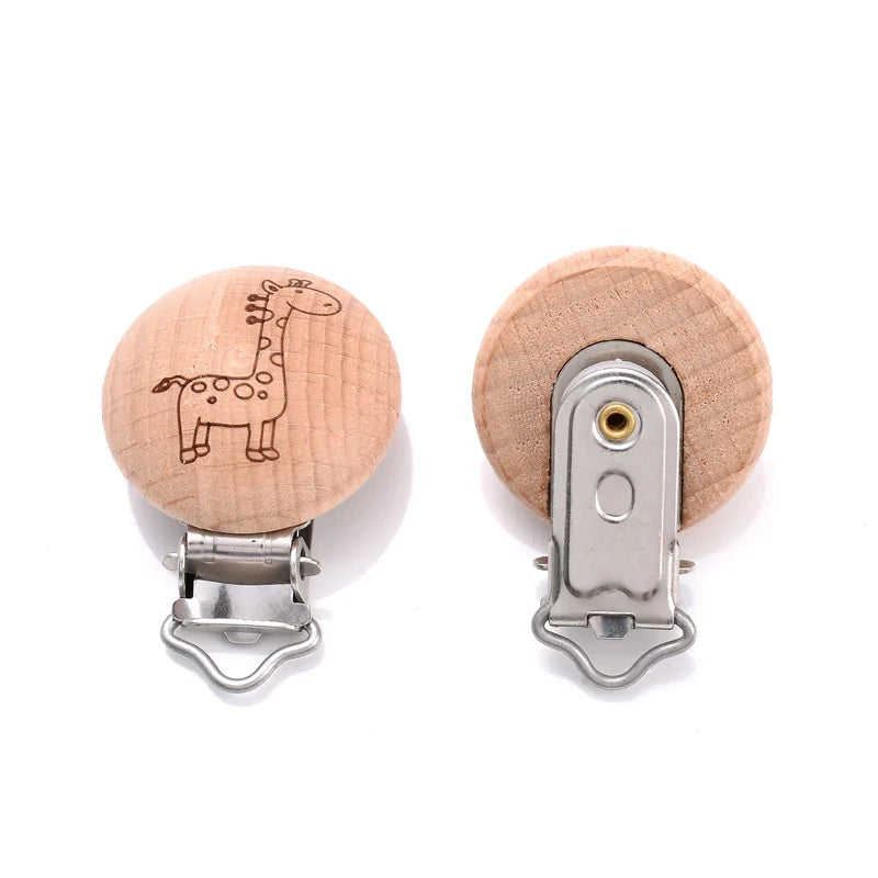 Beech Wooden Pacifier Clips