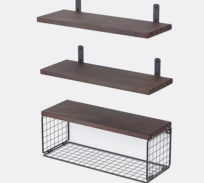 Floating Wooden Wall Shelves