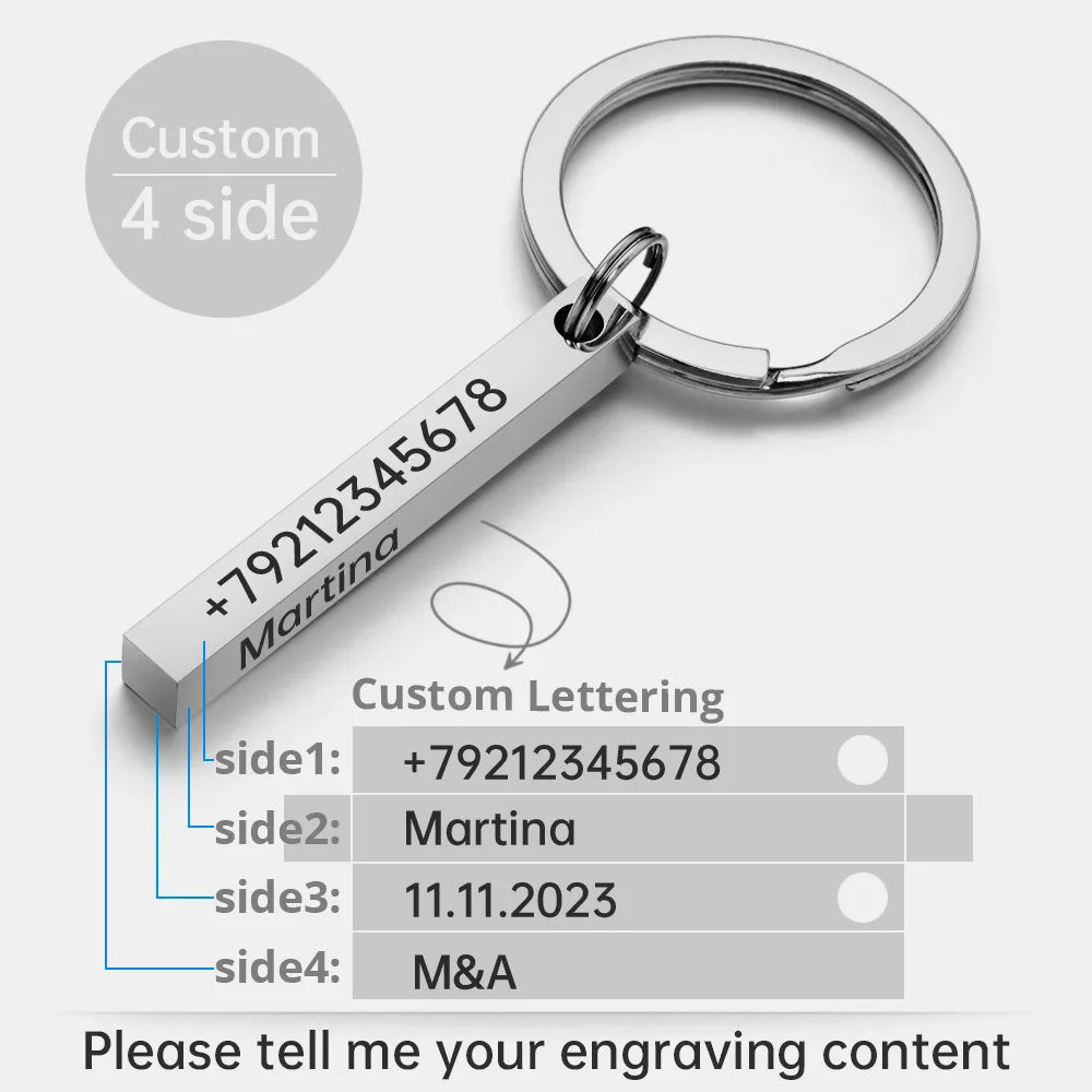 Personalized 3D Bar Keychain