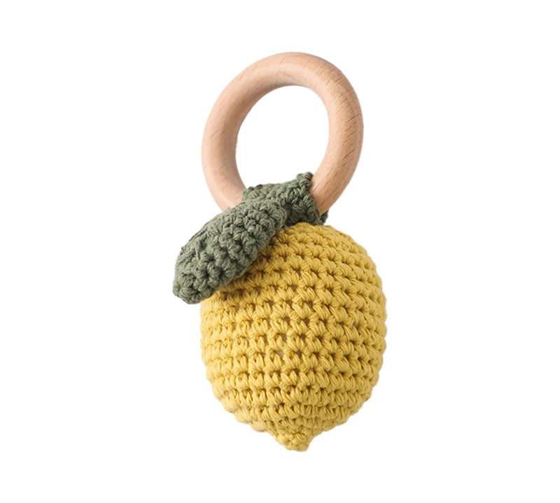 Crochet Bear Rattle Teether Toy