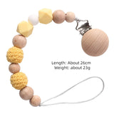 Wood Silicone Baby Pacifier Clip
