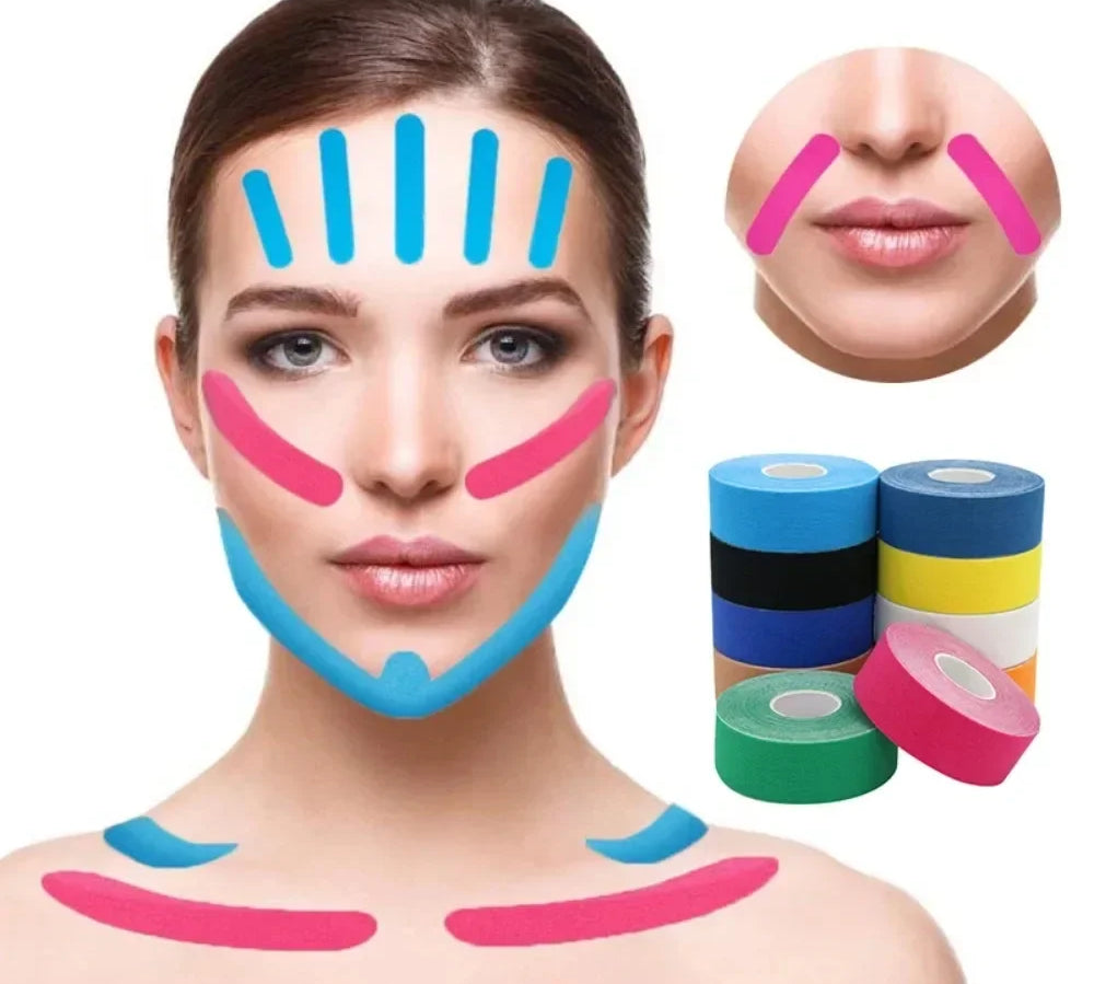 V-line face lifting tape for jawline definition and lifting