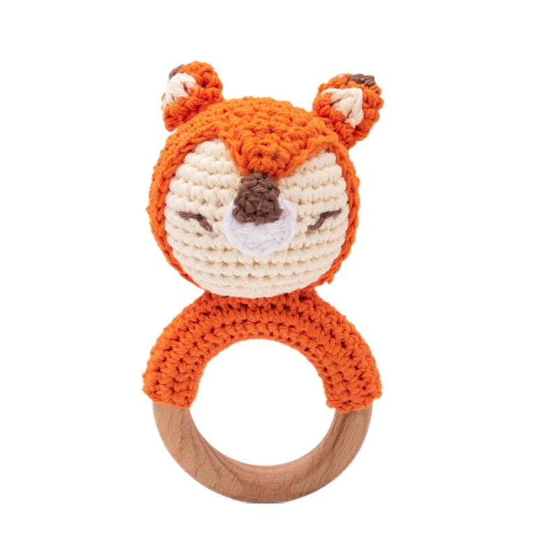 Crochet Bear Rattle Teether Toy