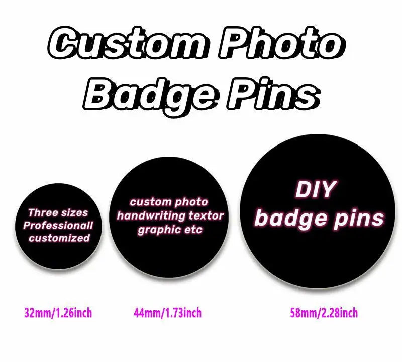 Personalized round badge pins for events
