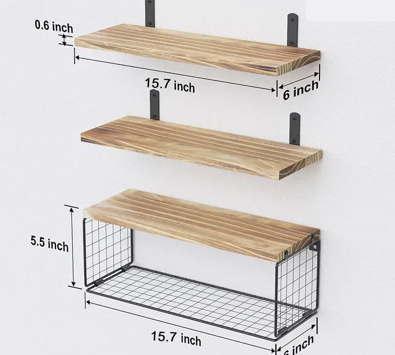 Floating Wooden Wall Shelves
