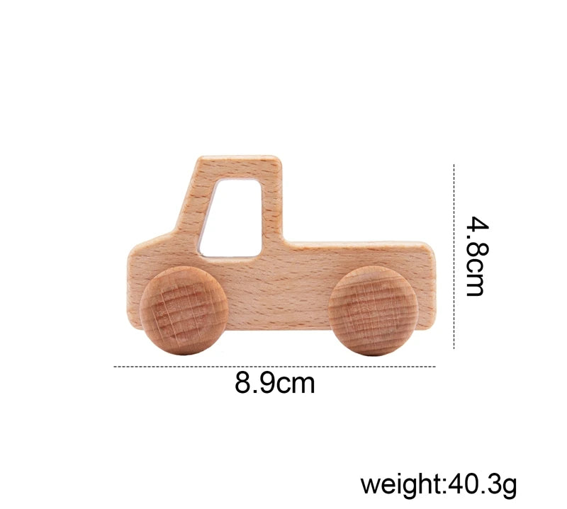 Wooden Cartoon Van Baby Toy