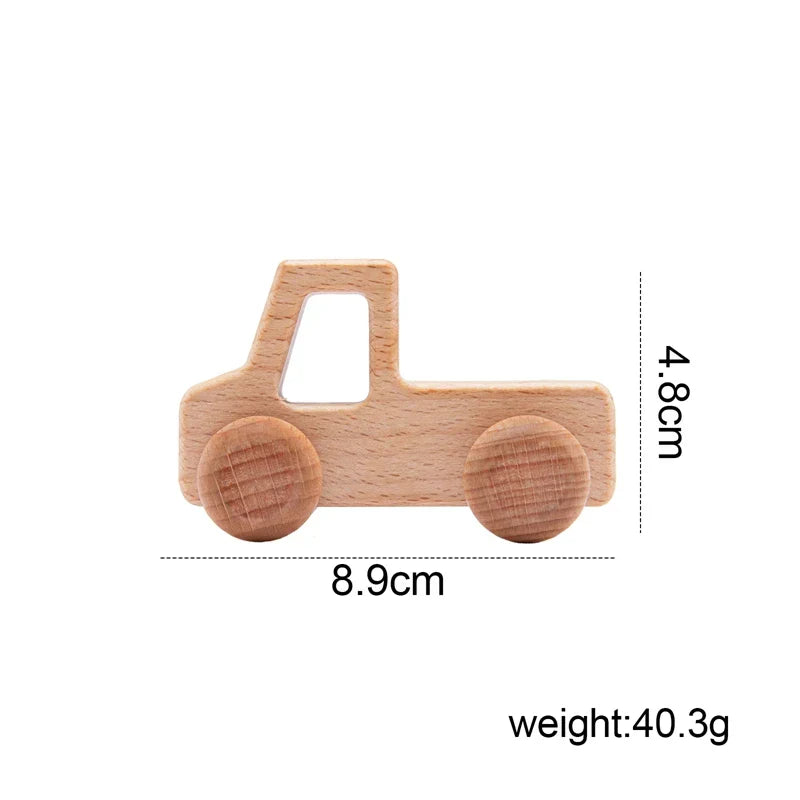 Wooden Cartoon Van Baby Toy