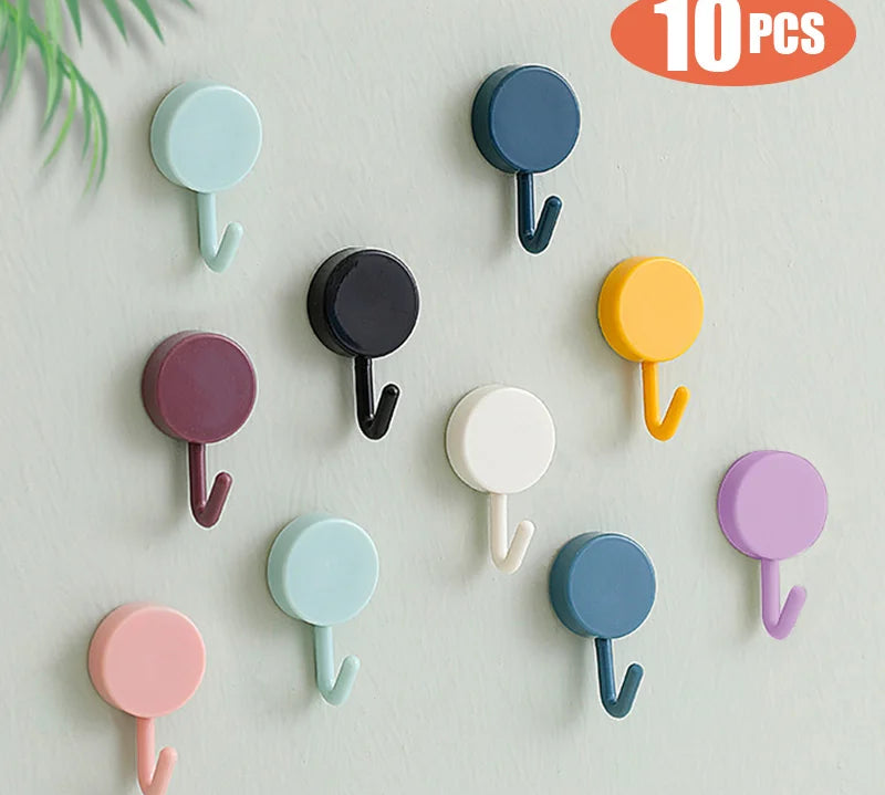 Strong and durable self-adhesive wall hooks for keys and coats