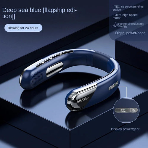 rechargeable bladeless neck fan portable cooling