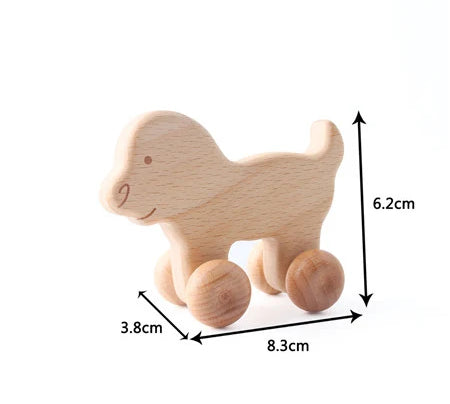 Wooden Cartoon Van Baby Toy