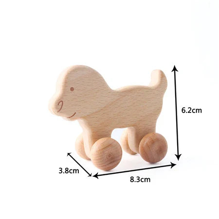 Wooden Cartoon Van Baby Toy