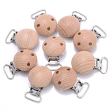 Beech Wooden Pacifier Clips