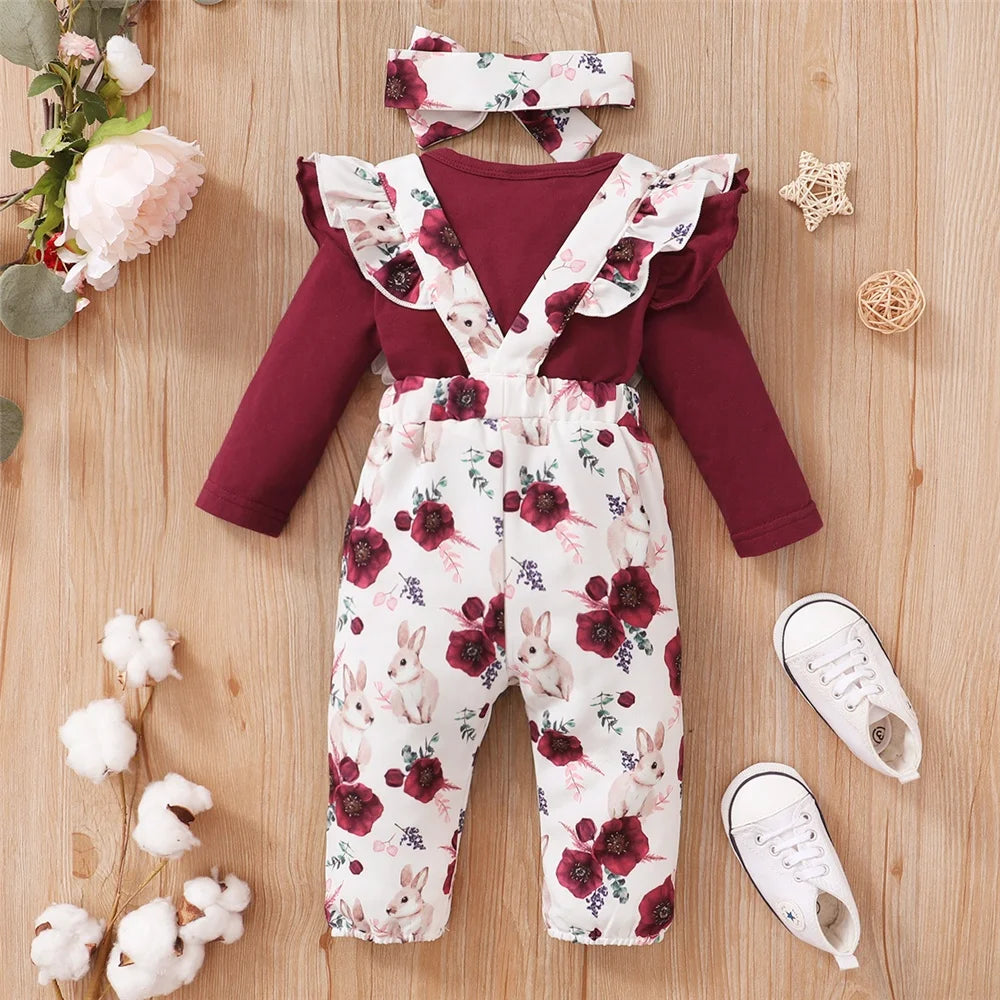 Red Baby Girl Outfit Set