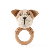 Crochet Bear Rattle Teether Toy