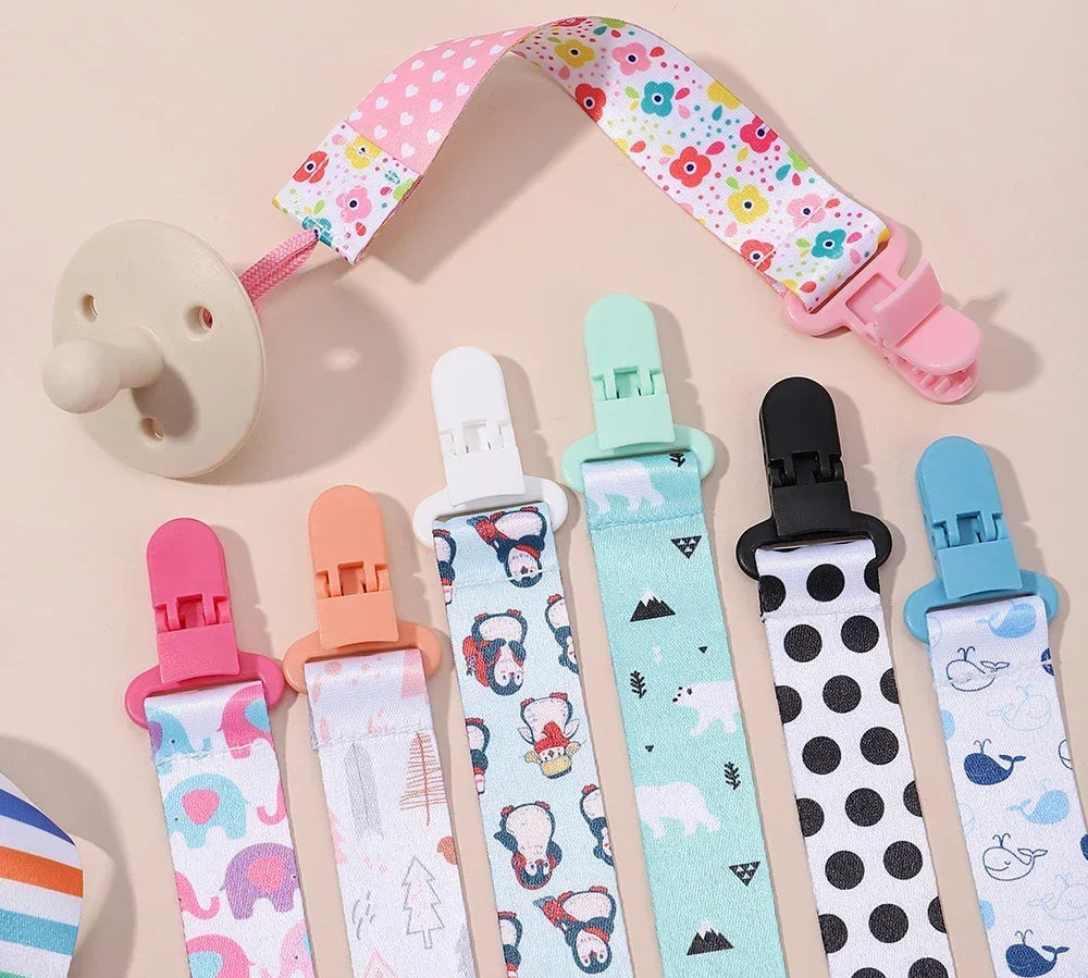 Cartoon pacifier clip chain for babies with fun designs