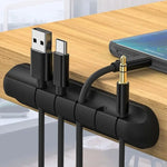 Cable winder clips for desk cord organization