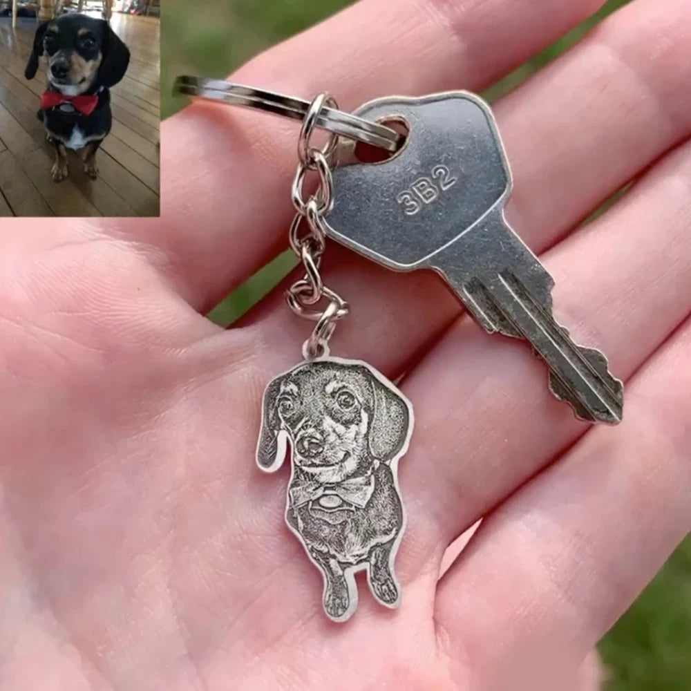 Close-up of a custom pet photo locket necklace