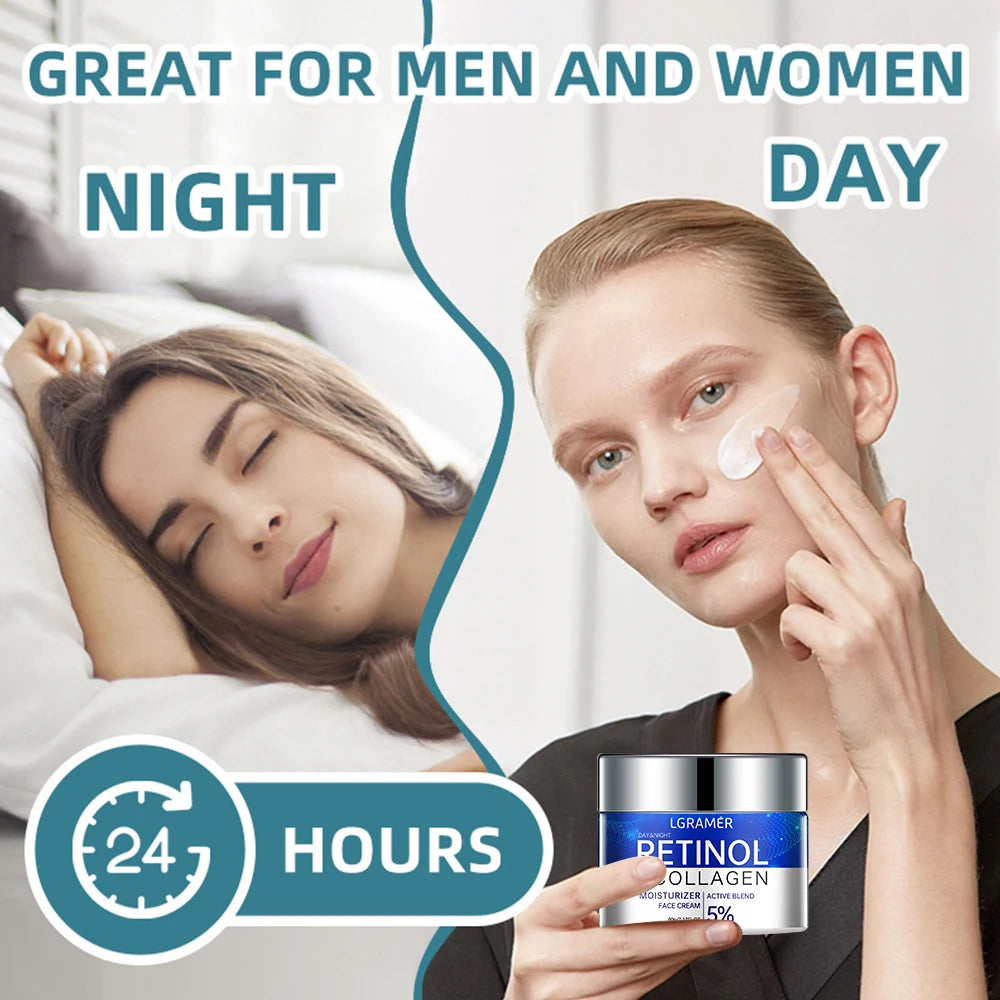 Face cream with retinol to improve skin texture and elasticity