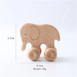 Wooden Cartoon Van Baby Toy