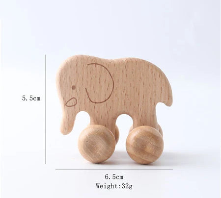 Wooden Cartoon Van Baby Toy