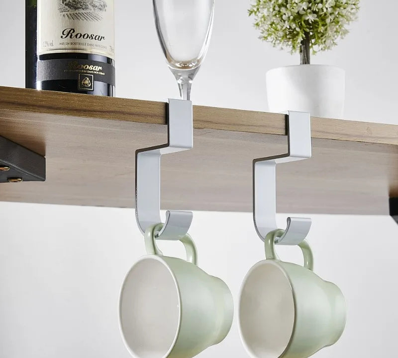 Minimalist hooks for hanging items on table edge