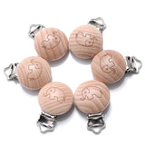 Beech Wooden Pacifier Clips