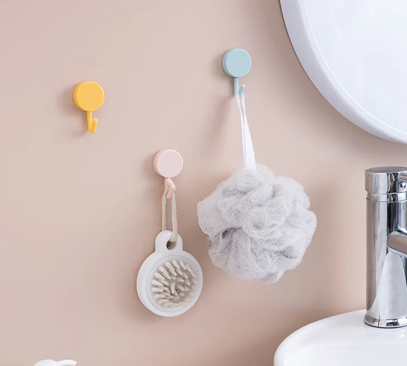 Easy-to-install self-adhesive hooks for hanging items