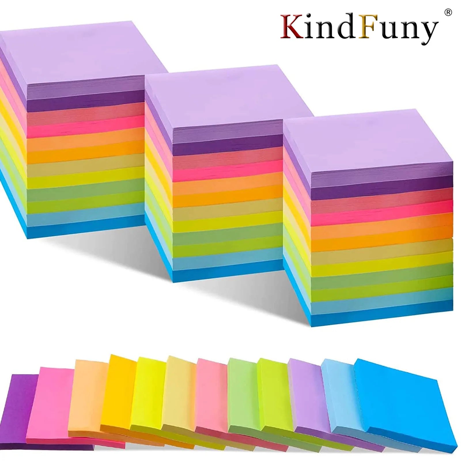 6-piece fluorescent sticky notes set