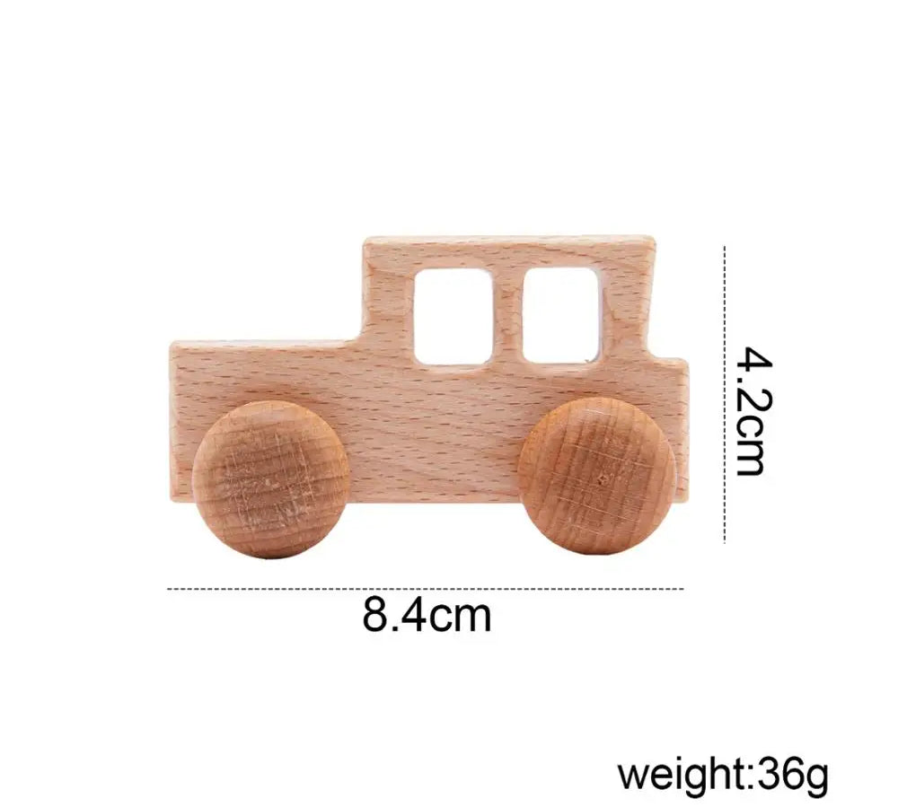 Wooden Cartoon Van Baby Toy