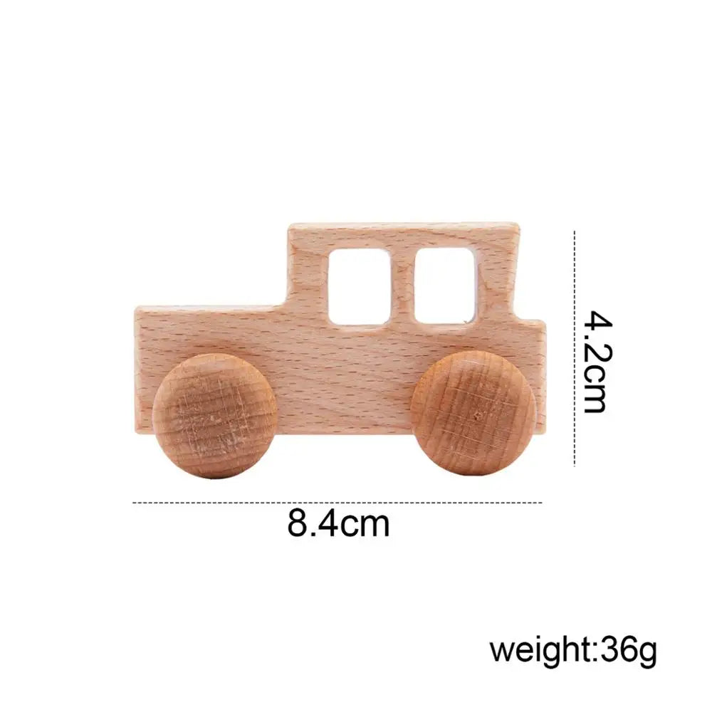 Wooden Cartoon Van Baby Toy