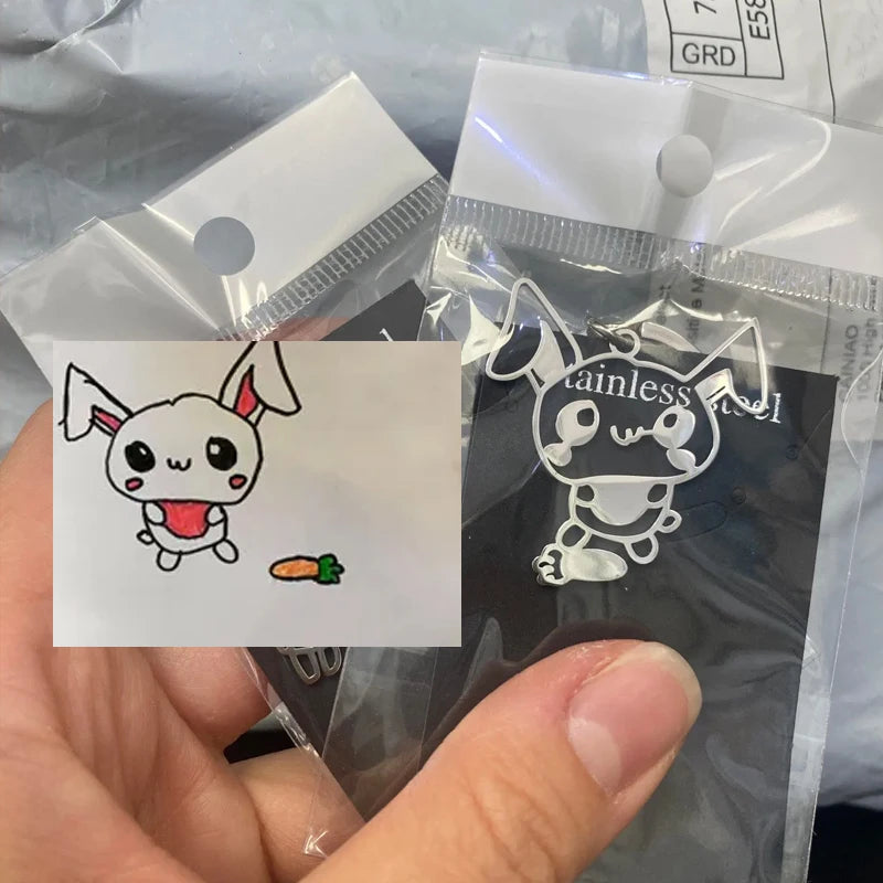 Custom Kids Drawing Keychain