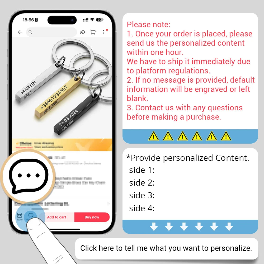 Personalized 3D Bar Keychain