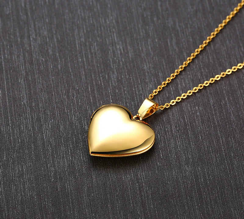 Vnox Custom Heart Locket Necklace