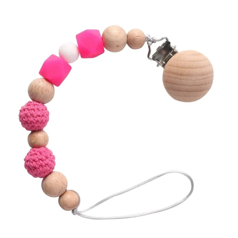 Wood Silicone Pacifier Clip