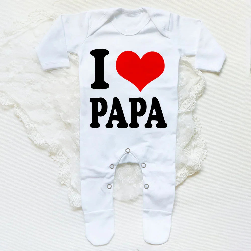 I Love Papa Mama romper