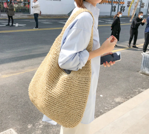 Summer Shoulder Straw Tote