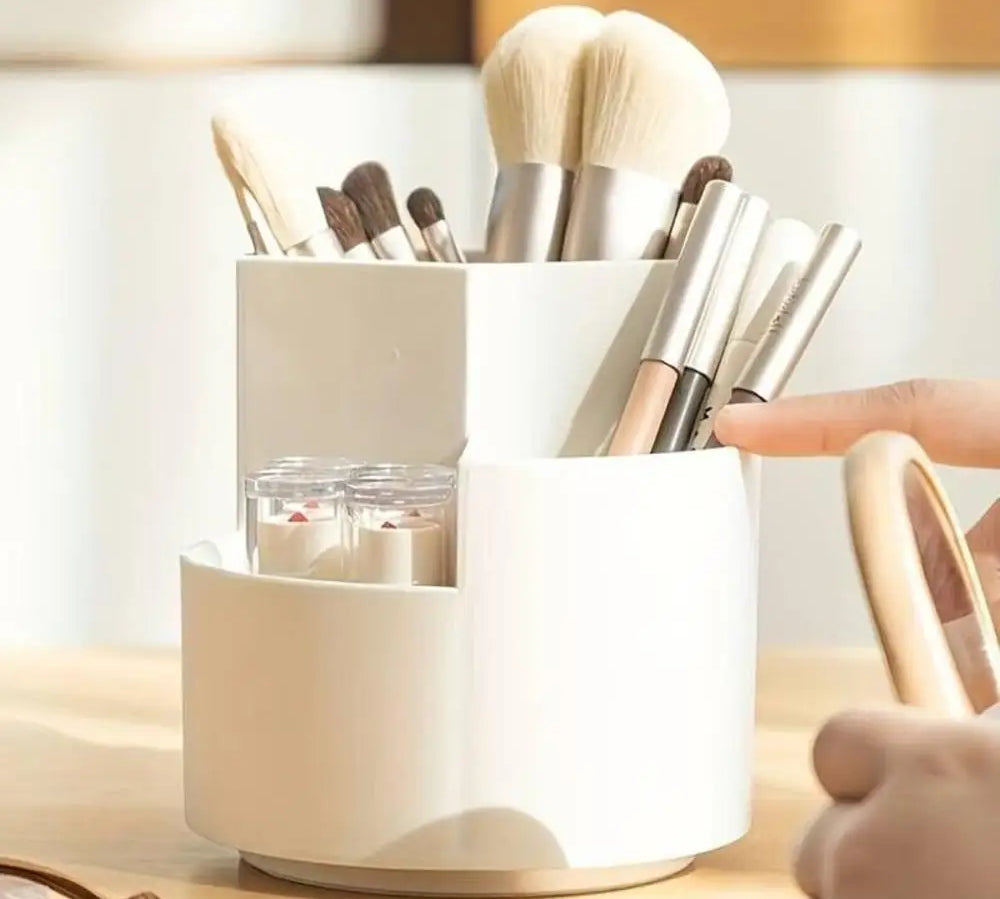 Rotating office supply holder with multiple compartments
