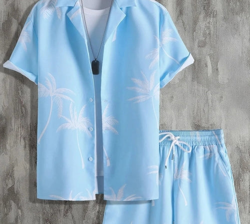 Vacation mood men beach shorts set
