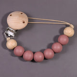 Wood Silicone Baby Pacifier Clip