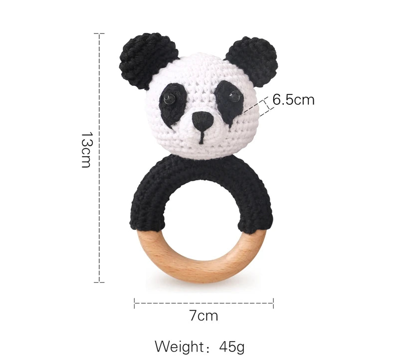 Crochet Bear Rattle Teether Toy