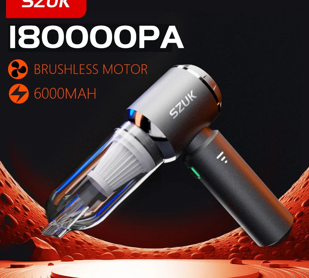 Portable SZUK vacuum for car interior cleaning