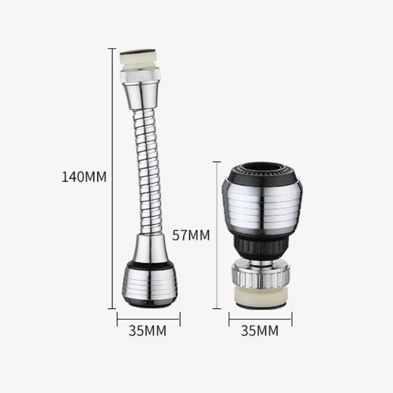 Compact rotating faucet extender to enhance sink functionality