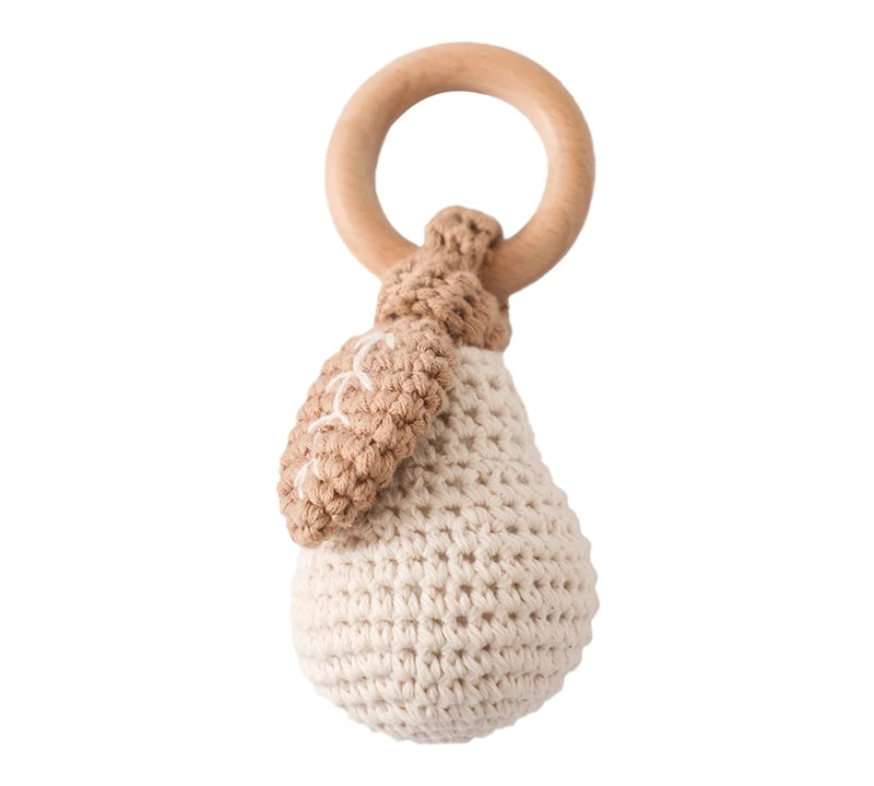 Crochet Bear Rattle Teether Toy