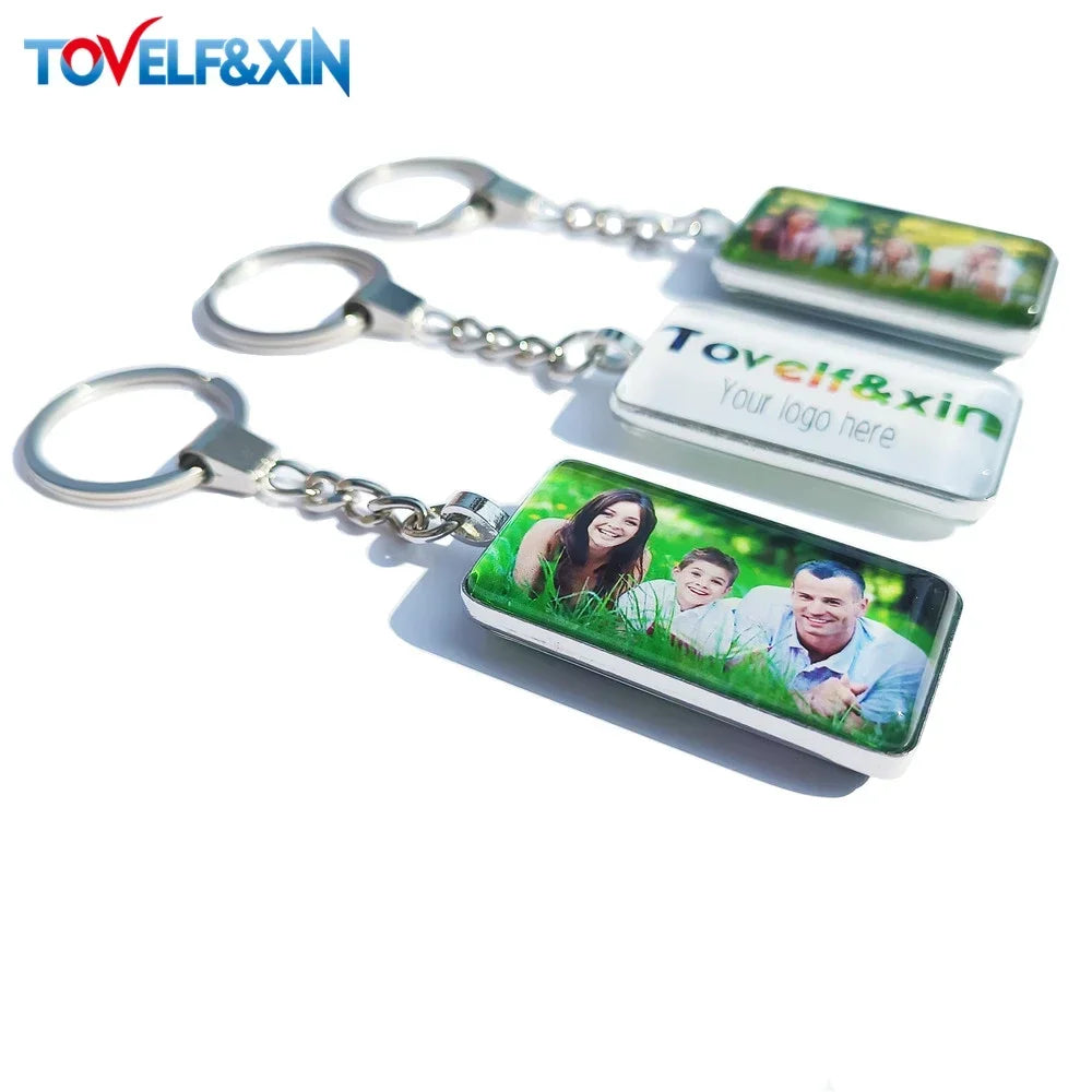 Custom double-sided keychain with personal photos